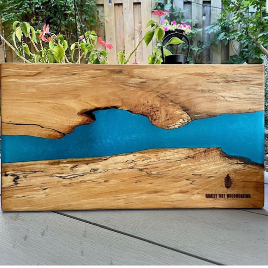Spalted maple and deep sea charcuterie board