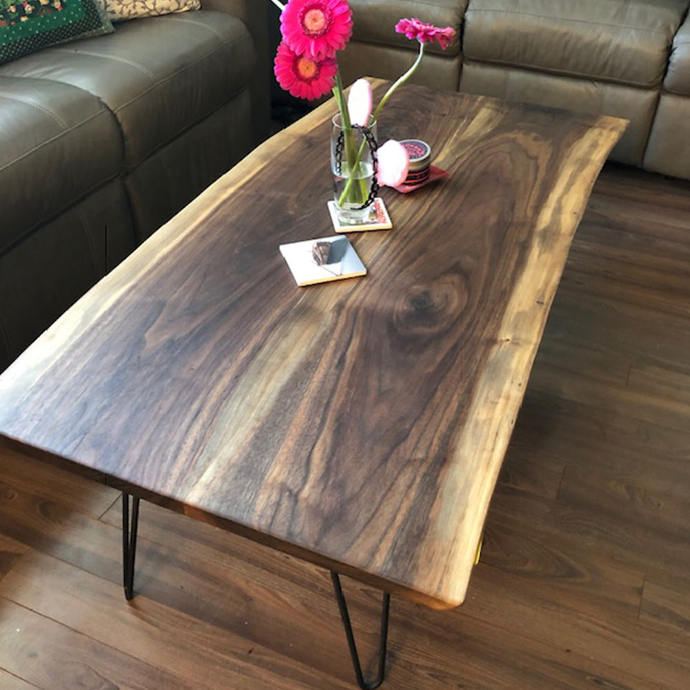 Hairpin Leg Walnut Coffee Table