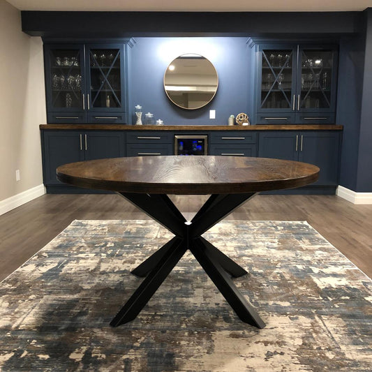 Red Oak Round Dining Table
