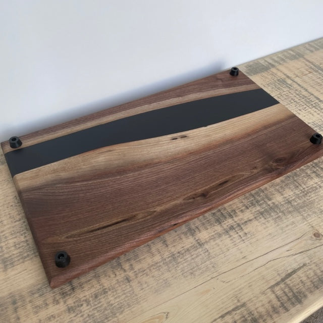 Walnut and Black Epoxy Home Charcuterie Board