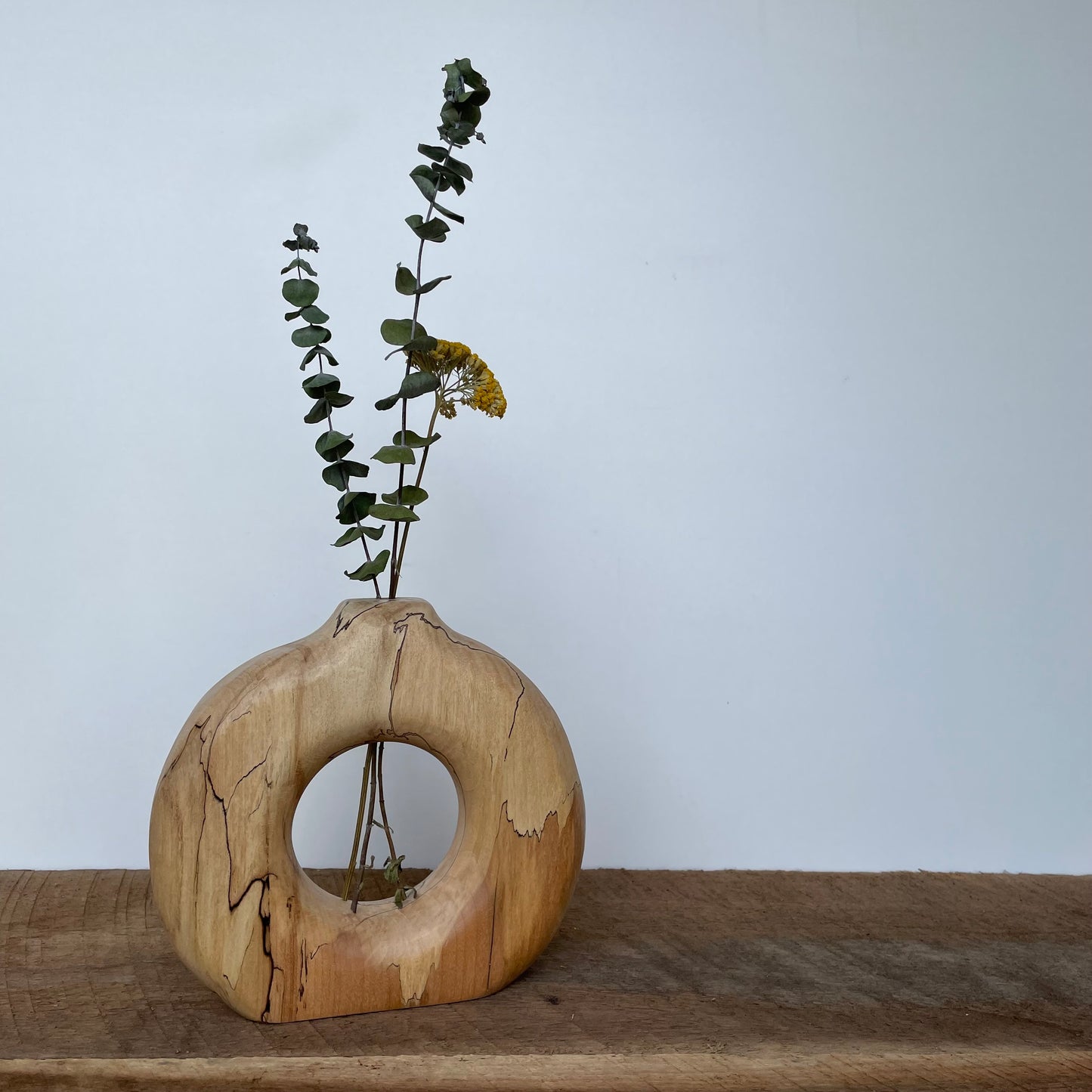 Reclaimed Spalted Maple Hand Carved Bud Vase