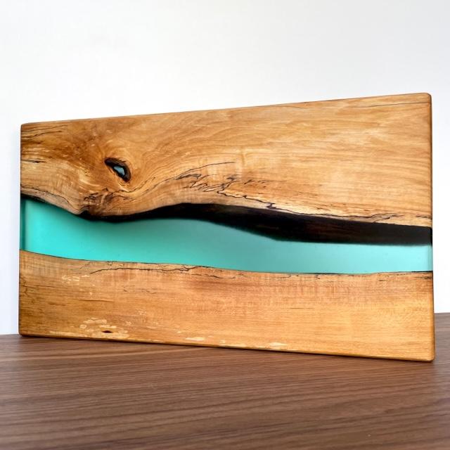 Sea Glass Maple and Epoxy Tray